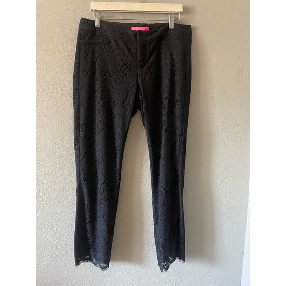 New Navy Blue Lilly‎ Pulitzer Kelly Lace Skinny Ankle Pants - Picture 3 of 6